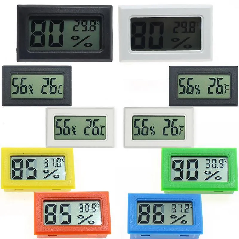 3 pièces 0,56 pouces Mini numérique LCD intérieur pratique capteur de  température mètre moniteur thermomètre