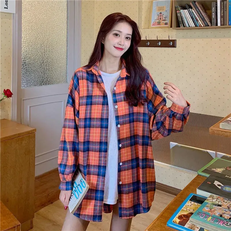 Lovely Wholesale korean check shirt for women At An Amazing And