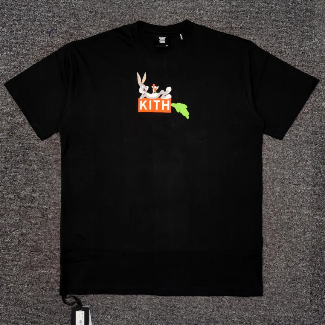 ☆ KITH x LOONEY TUNES Carrot box logo tee コラボTシャツ ☆ Kith New Carrot Box Cartoon Print Bugs Bunny Joint Series