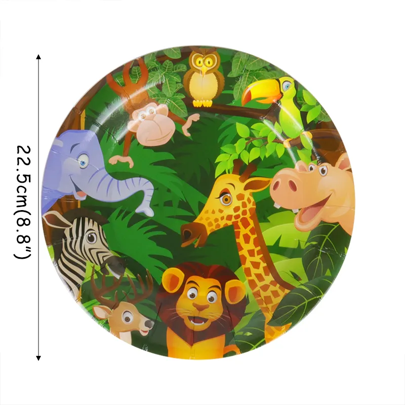 Dessin Animé Jungle Jungle Vaisselle Jetable Partyware Ensembles