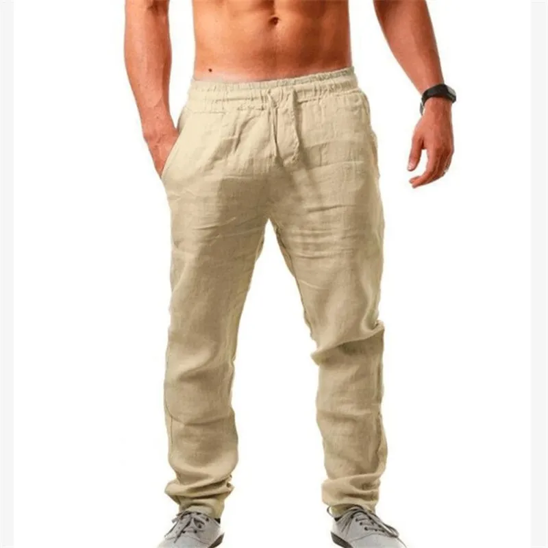 Thin linen trousers on sale