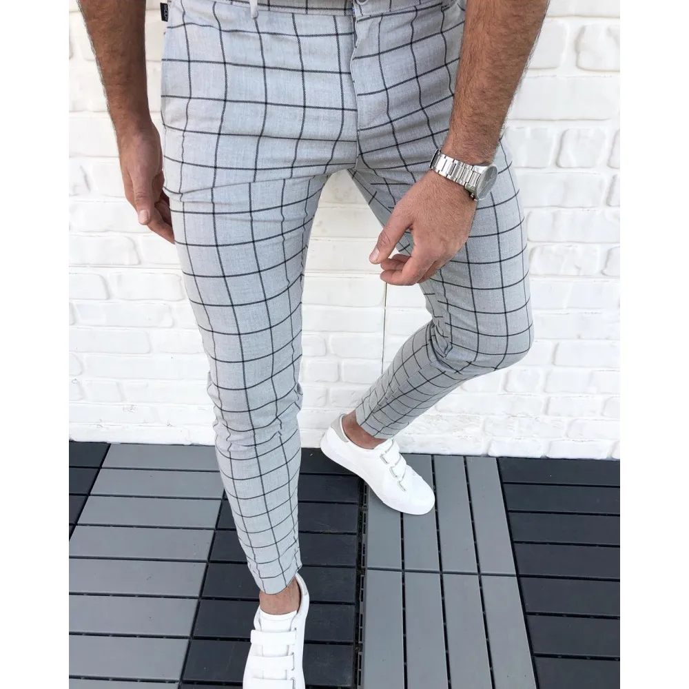 essentiel antwerp dresses fit review Mens Plaid Dress Pants Flat-Front Slim Fit Windowpane Prom Trousers – MOGU  SUIT main image 0