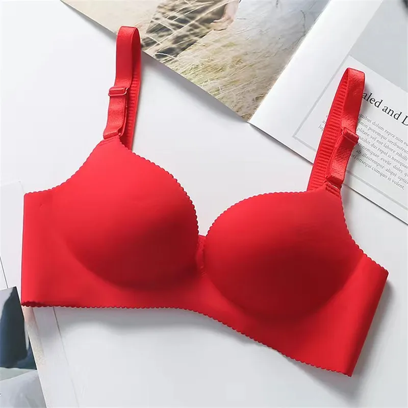 Comfort Wireless Red Bras For Women Underwear Seamless Solid Pink Black Red Bras  Top Sexy Lingerie Push Up Red Bralette Female Intimates Pan From Herish,  $3.71