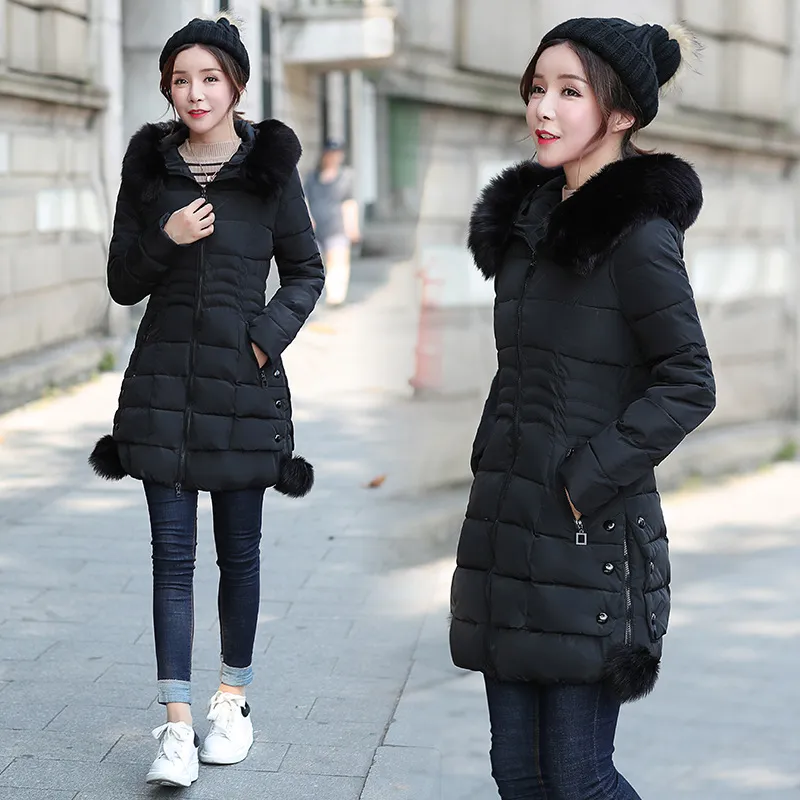 Long Winter Coats For Women Dressy 2024 Winter Fashion Woman Lengthened And  Thickened Medium Length Down Cotton Jacket