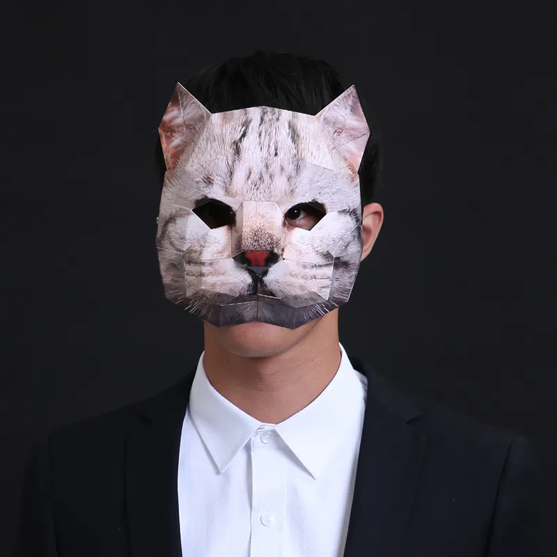 Cat Mask Halloween, Cat Head Mask Costume