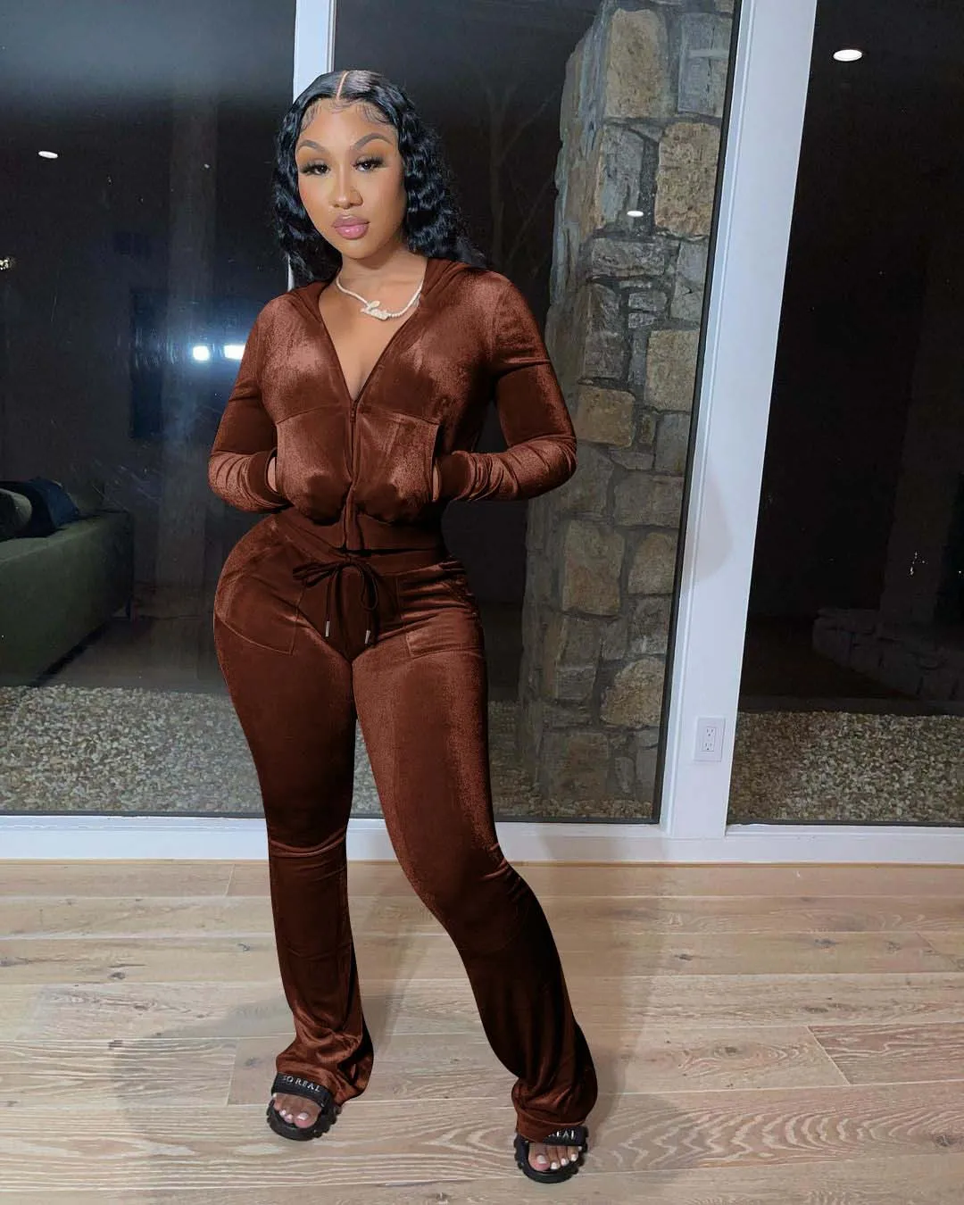 Crushed velvet on sale tracksuit womens