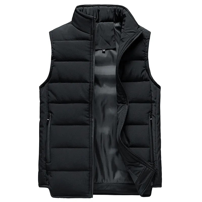Mens Winter Vest Jacket Zipper Vest Brand Mens Waistcoat Men