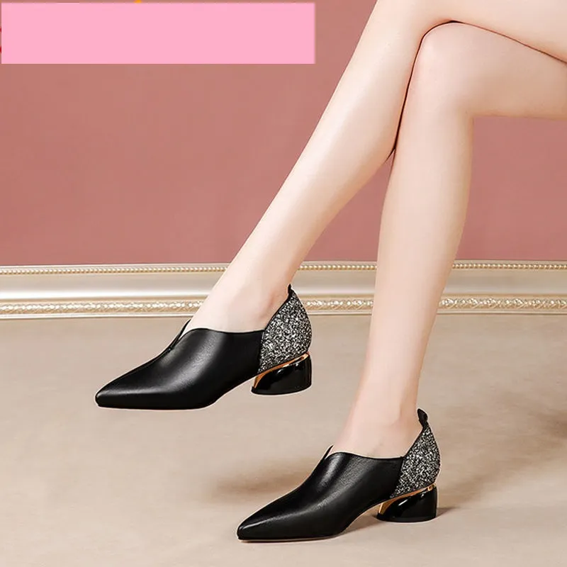 Zodanni Low Heel Pumps Shoes for Women Chunky Heels Office Work Shoe Black  Black 5.5 - Walmart.com