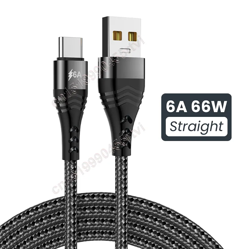 Comprar Cable USB tipo C 6A 66W SCP para Huawei Mate 40 Pro 5A Cable  cargador USB C de carga rápida Cable de datos para Xiaomi Samsung OPPO 1/2/ 3M
