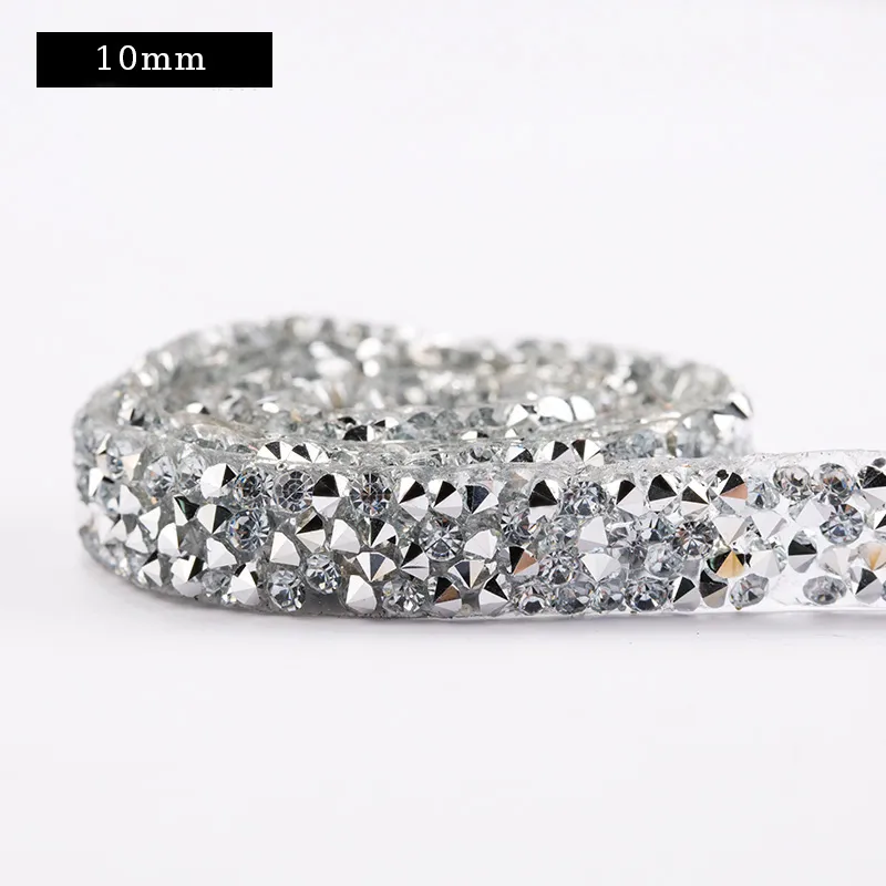 1 Yard Crystal Glass Sewing Trim Strass Hot Fix Rhinestone Tape Applicator  Ribbon With Rhinestones Appliques For Clothing