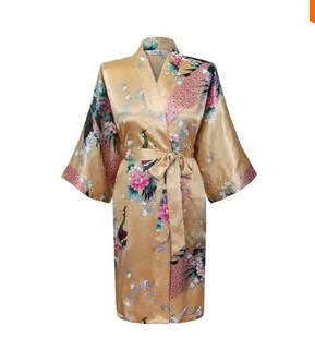 Silk Satin Robe For Women Solid Color Satin Sleepwear With Kimono Style ...