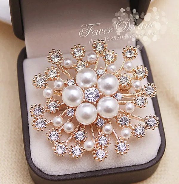 10-Piece Rhinestone Flower Brooches For Women - Elegant Bouquet Pins For Dresses, Coats, Sweaters - View #5