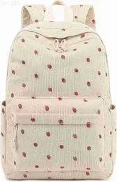 Mochila Escolar A Rayas De Pana Para Adolescentes Y Niñas, Bolsa De Libro Simple Para Escuela Secundaria Y Universidad, Marrón Claro, Mediano, Moda