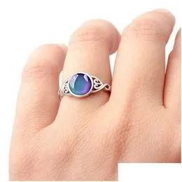 Anillos Creativos Sensibles A La Temperatura Que Cambian De Color Y Estado De Animo Para Mujer Anillo De Dedo De Boda Con Piedras Preciosas De Opalo Vintage Joyeria De Emocion A La