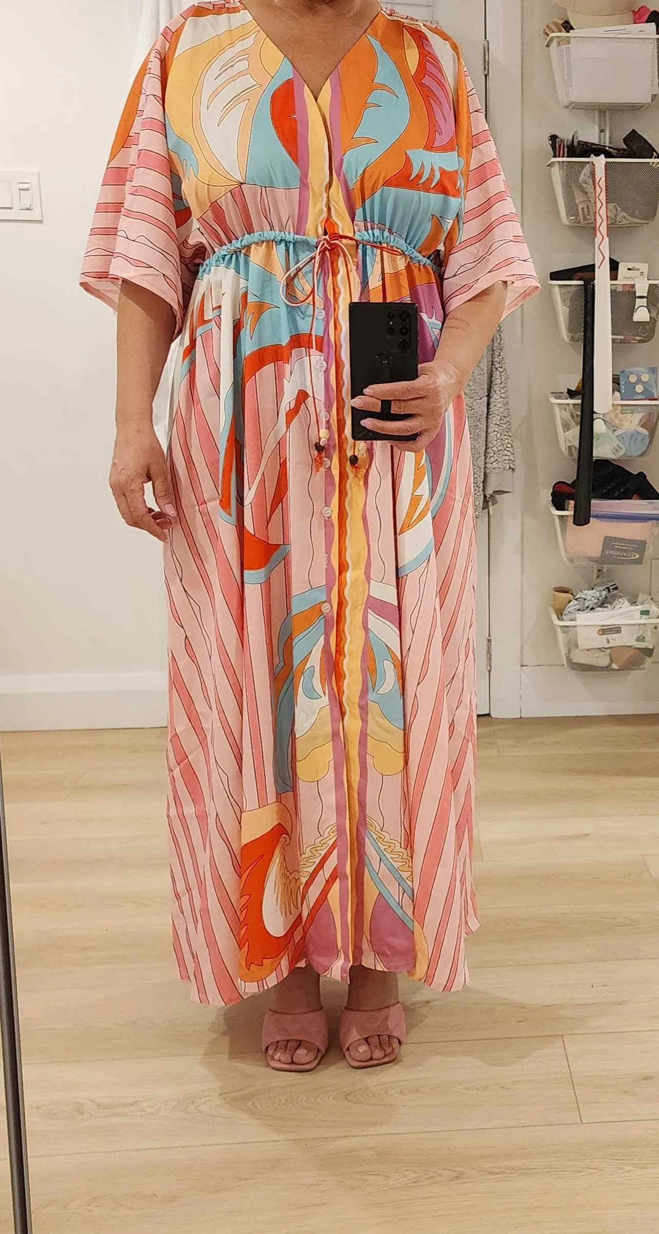 Robe De Plage Longue Femme - Caftan Voile Coton Transparent - Pareo Cache-Maillot Bohème - Grande Taille - Pour Piscine, Bord De Mer - 13