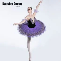 Disfraz de bailarina de plata para niña, vestido de flores con lentejuelas,  Ropa de baile para actuaciones en escenario, tutú de ballet