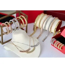 Brand Pure 925 Bijoux en argent sterling pour femmes Ladybug Cherry Leaf  Wedding Jewelry Ensemble de boucles d'oreilles Collier Bracelet Rose de luxe