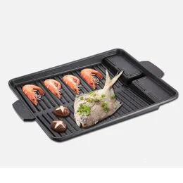 Acheter Poêle à frire multifonction pour steak frit, 34cm, poêle  antiadhésive coréenne, plaque de barbecue en fonte d'extérieur, poêle de  Camping