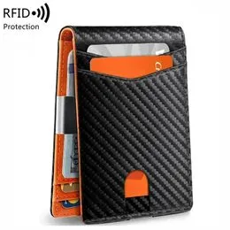 Nueva Billetera Para Hombres Fibra De Carbono De Fibra De Aluminio