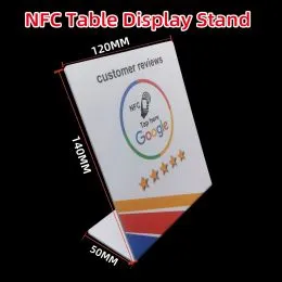 Carte 13.56MHz Google Review NFC Stand Display Table Affichage de la carte NFC Stand pour Google Review RFID ISO14443A 504BYTES NTAG215 NFC CARTE