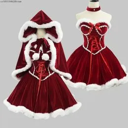 Capa Navideña Con Capucha Para Mujer – Abrigo De Terciopelo Rojo, Disfraz De Papá Noel Y Elfo, Ideal Para Fiestas Y Ocio