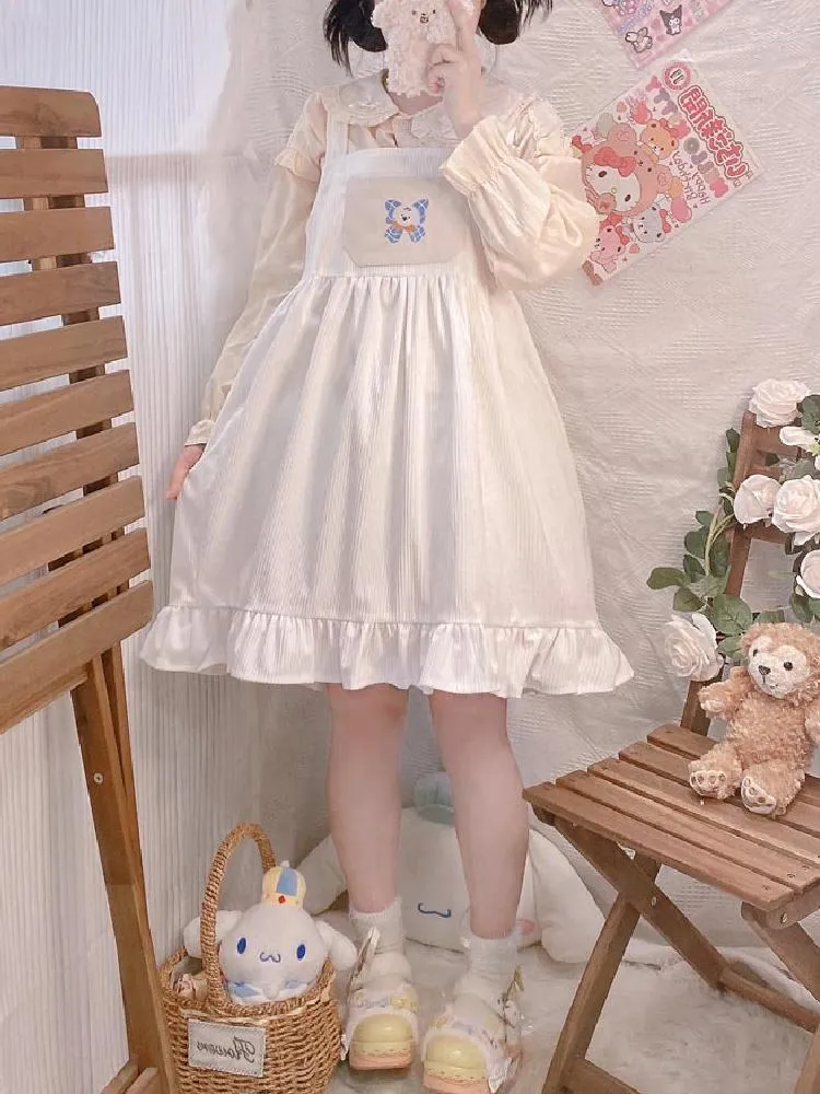 Vestido de Alça de Menina Suave Estilo Doce - Loja de Moda Kawaii