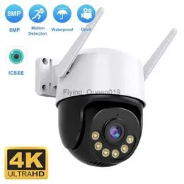 Cámara IP 4K de 8MP para exteriores, lente Dual PTZ, seguimiento  automático, impermeable, videovigilancia de seguridad, alarma de luz  policial 