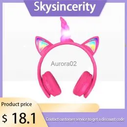 Auriculares para niños, audífonos inalámbricos Bluetooth de unicornio de  dibujos animados para niñas escolares, auriculares estéreo con micrófono  para