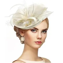 Chapeau Bibi Dentelle Large Bord Kentucky Derby HilyBony - Fleur Élégante Pour Mariage Et Tea Party