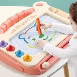 Kikapabi Magnetisch tekenbord, speelgoed voor kinderen van 1 tot 2 jaar, educatief speelgoed voor kinderen van 1 tot 2 en 3 jaar, magnetisch doodle-bord voor kinderen (roze Kikapabi Magnetisch tekenbord, speelgoed voor kinderen van 1 tot 2 jaar, educatief speelgoed voor kinderen van 1 tot 2 en 3 jaar, magnetisch doodle-bord voor kinderen (roze