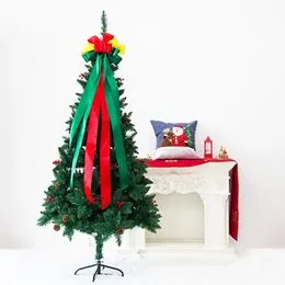 Nœud Géant En Velours Pour Cime De Sapin De Noël - Arc Rouge Extra Large Avec Longues Banderoles - Décoration Porte Ou Intérieur