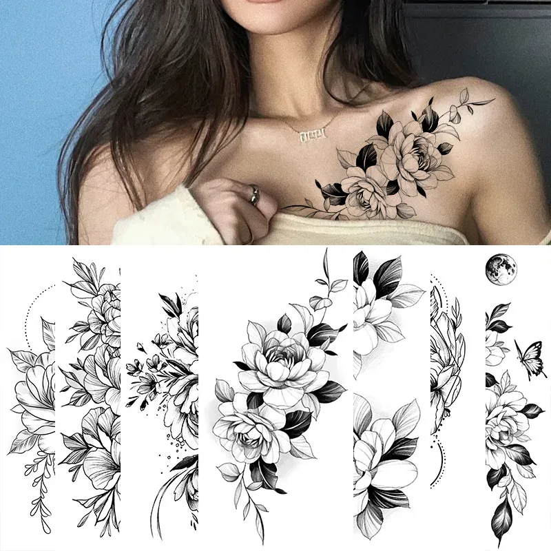 1 Folha De Adesivo Tatuagem Com Padrão De Flor Para Mão, Braço, Peito E  Costas, Tatuagem Temporária Descartável À Prova D'água De Pássaros, Tatuagem  Falsa Para Arte Corporal Feminina E Masculina, Adesivo