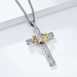 JewelryWe Colgante Para Hombre, Acero Inoxidable, Circonita JewelryWe Colgante Para Hombre, Acero Inoxidable, Circonita