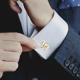 Dreamtimes Boutons De Manchette & Clip Cravate Personnalisés – Initiales, Nom Ou Lettres Pour Mariage & Hommes Élégants