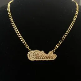 SKQIR Collar con nombre personalizado de oro rosa, collar con nombre  personalizado con corona para mujeres y niñas, Metal