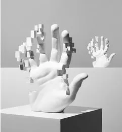 Escultura de manos entrelazadas Escultura moderna, adornos en