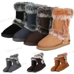 Botas de nieve para mujer de ante invierno mantener caliente botas altas al  aire libre antideslizantes mediados de pantorrilla botas de gran tamaño