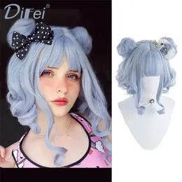 Juego Fatui Cosplay Columbina Peluca 105cm De Largo Gradiente Pelo Sintético Ristente Al Calor Pelucas De Fita De Anime + Gorro De Peluca - AliExprs 200000532