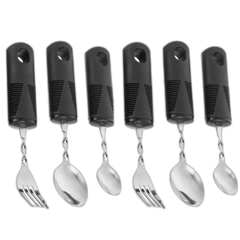 Dinnerware Sets 2 Adaptive Utensils Anti-shaking Elderly Tableware Utensil Fork Spoons