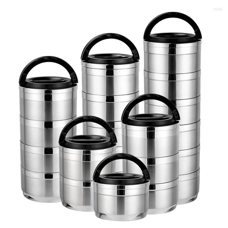 Fiambrera de acero inoxidable Tiffin mejor calidad de acero | Caja de  almuerzo de 4 niveles de acero inoxidable, metálico