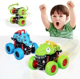 Voitures jouets dinosaures pour bébés garçons, camions jouets Dino pour  filles de 2 ans, voiture à remonter pour bébé de 3 ans, jouet d'anniversaire