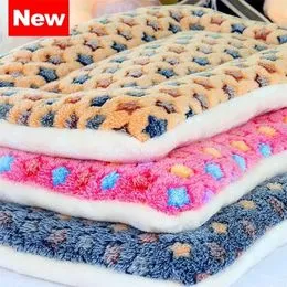Zachte Fleece Huisdierendeken – Pootafdruk – Warm En Knus – Wasbaar – Keuze Uit 4 Maten (XS T/m L) – Voor Honden, Katten En Kleine Huisdieren