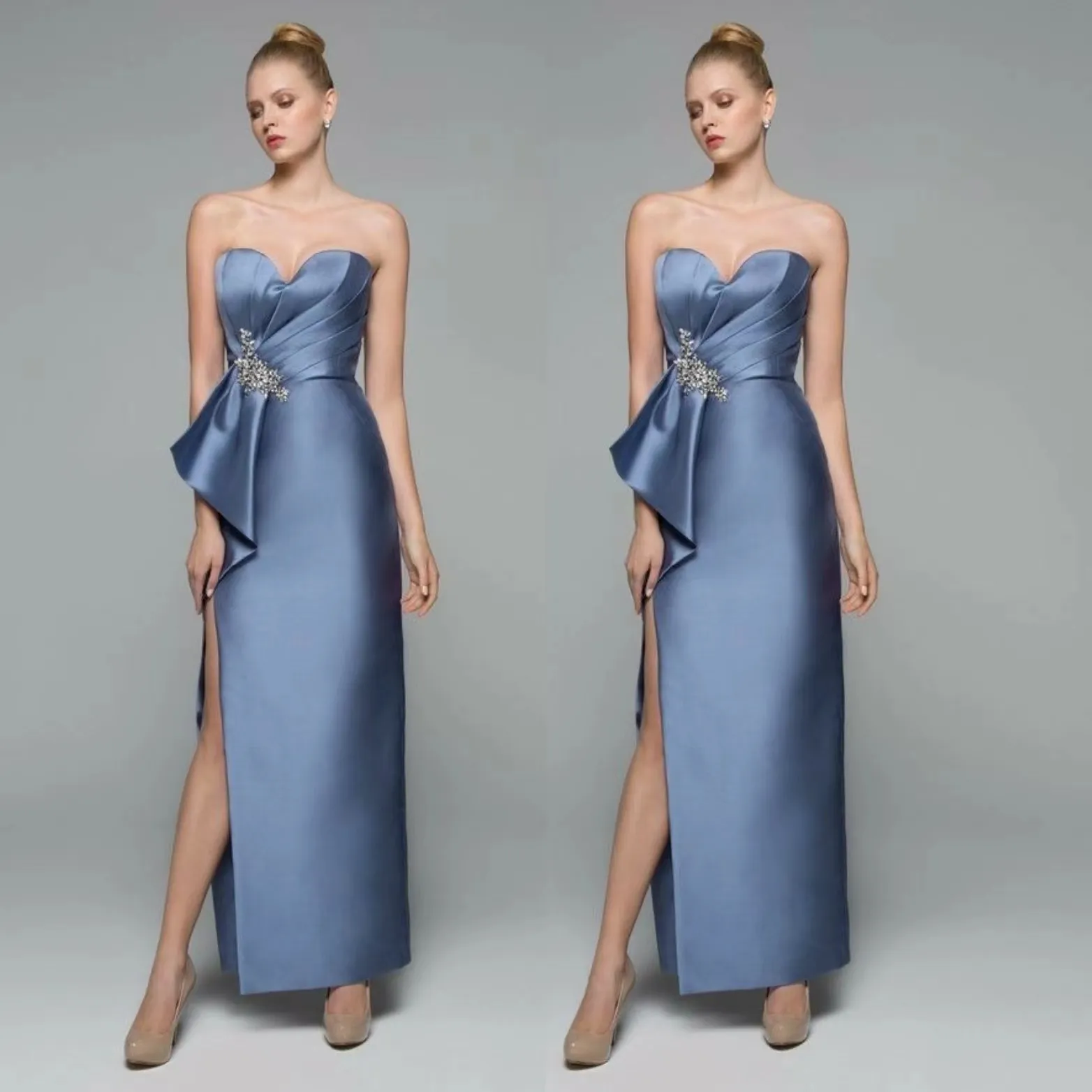 cute light blue dresses Tulle with Lace Short Sleeves Party Dress, Light Blue Blue Shirt With Stripes Size:≈ 24.5