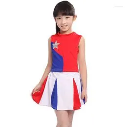 Acheter Costume d'école pour filles, uniforme de pom-pom girl, gilet court,  hauts jupe plissée pour fête Cosplay d'étudiant