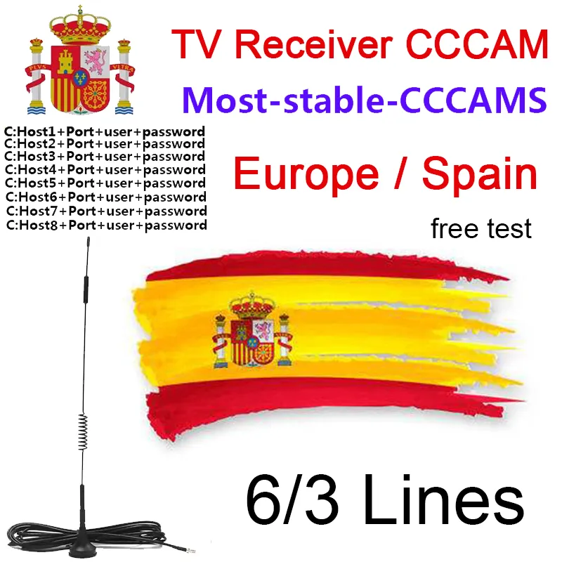 2023 Cable estable cccam 7 líneas Polonia Dvb S2 clines Europa Portugal  Alemania
