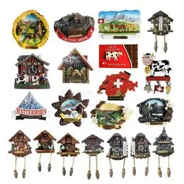 Aimant De Réfrigérateur Cloche De Vache Suisse - Souvenir Touristique, Décoration Cuisine, 5x5,6 Cm, Polyrésine