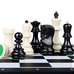 FUNNING-Jeu d'échecs en bois Jeu de table de voyage portable 3 en 1