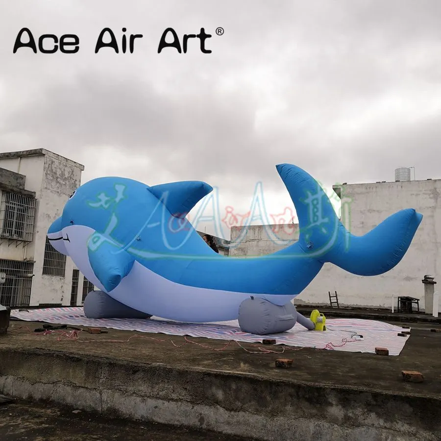 7 Meters Long Blue And White Inflatable Dolphin ... From Fashion ...
