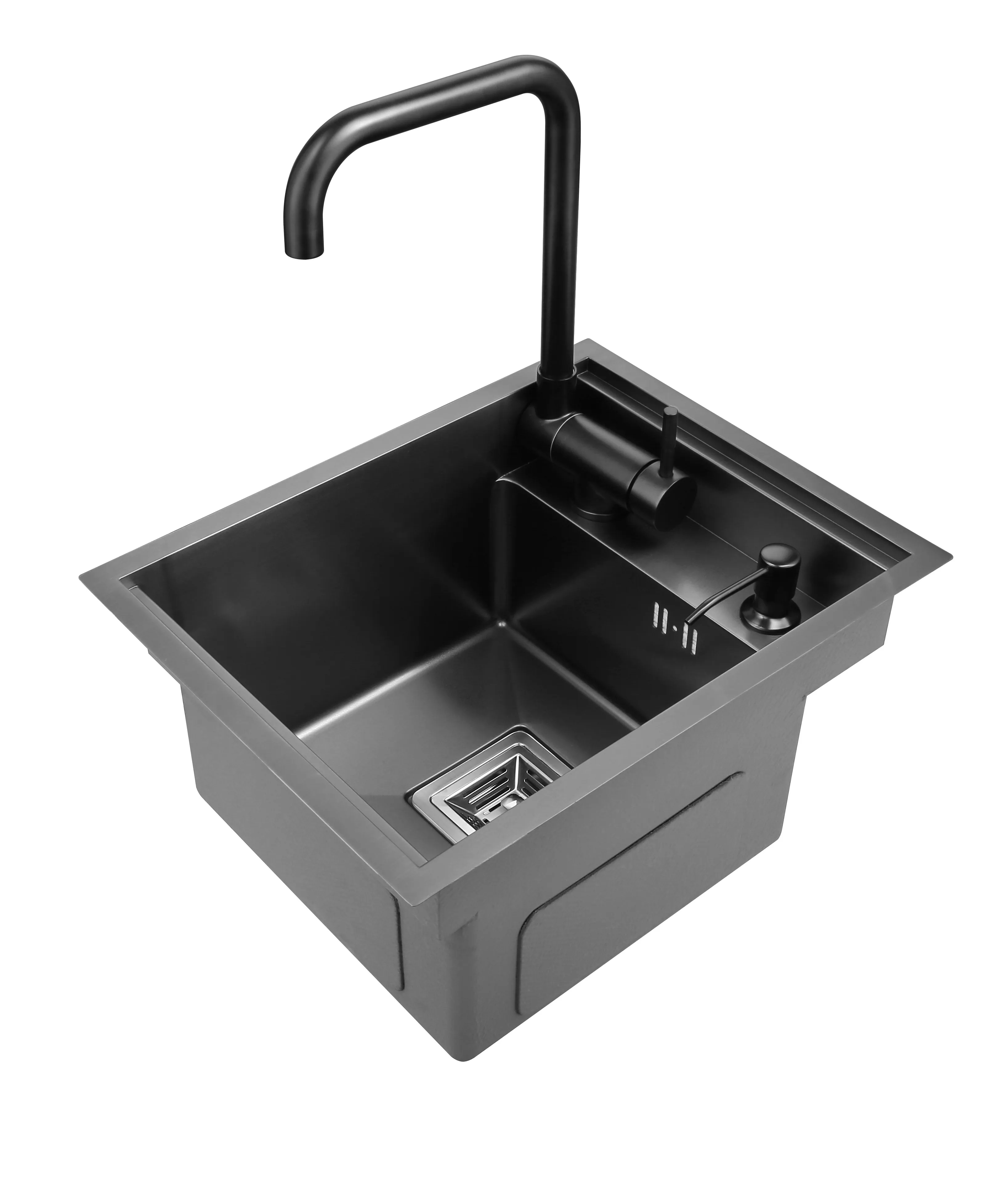 black Hidden Kitchen sink bowl Bar Stainless Steel Balcony sinks Concealed Bar With clean water tap