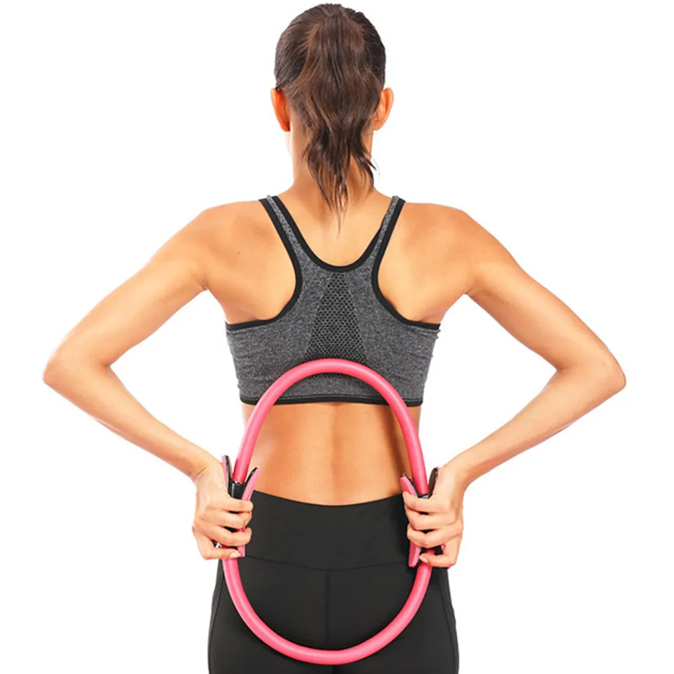38cm Yoga Fitness Pilates Ring Women Girls Circle Magic Dual Exercise Home Gym Workout Sports Lose Weight Body Resistance